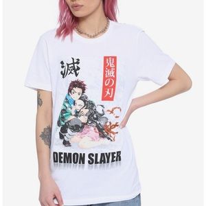 Demon Slayer Tanjiro & Nezuko Boyfriend Fit Girls T-Shirt